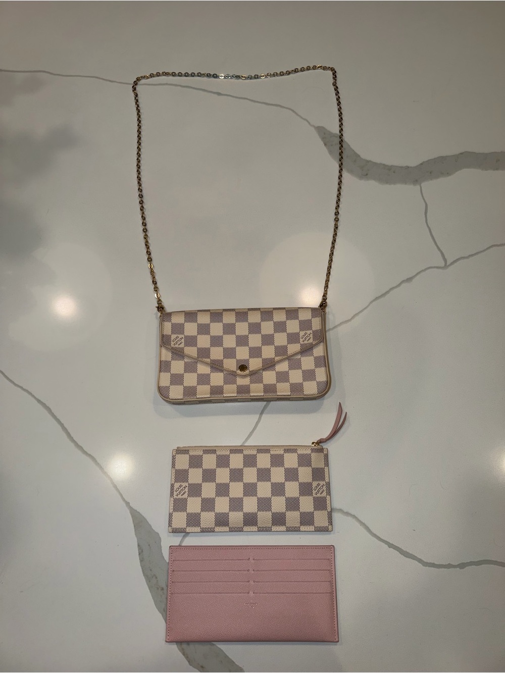 Louis Vuitton Pochette FΓ©licie in Damier Azur